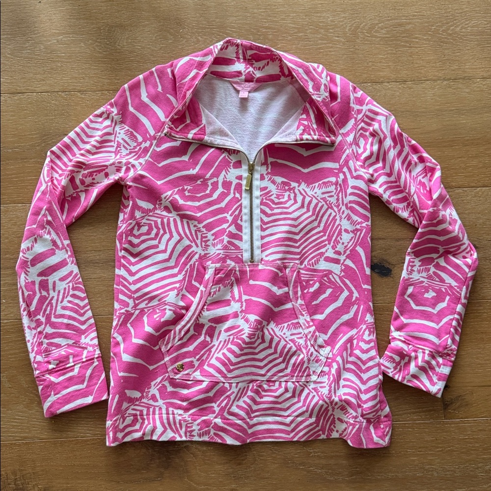 LILLY PULITZER OH CABANA BOY SKIPPER POPOVER PINK WHITE TROPICAL BEACHY UMBRELLA